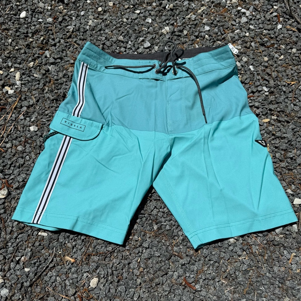 VISSLA Charcoal and Teal Board Shorts